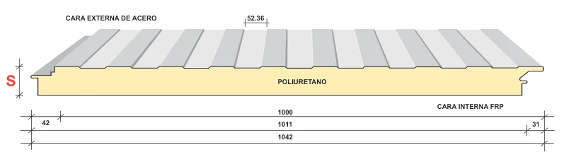 Perfil y dimensiones del panel Superwall Clean Liso
