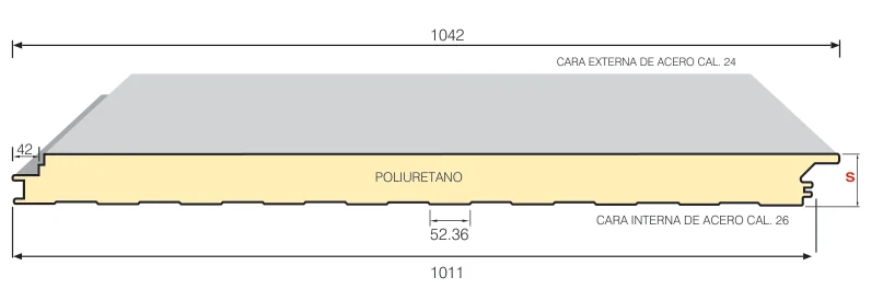 Perfil y dimensiones del panel Superwall Flat